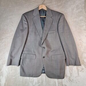Bristol Suit Jacket Mens 44 Gray Solid Single Vent 2 Button Formal Business